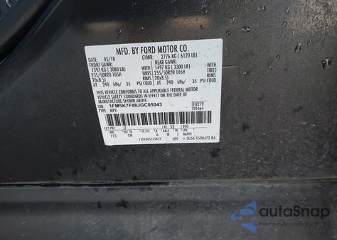 2018 Ford Explorer Limited z USA, uszkodzony, nr VIN 1FM5K7F88JGC05043